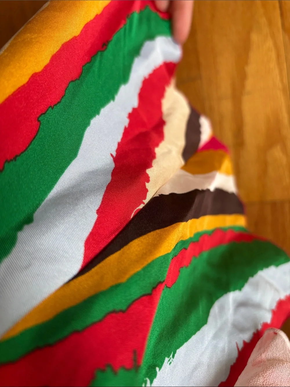 Diane Von Furstenberg Multicolor Stripe & Brushstroke Midi Skirt - Picture 3 of 4